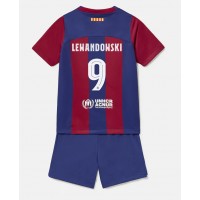 Barcelona Robert Lewandowski #9 Fotballklær Hjemmedraktsett Barn 2023-24 Kortermet (+ korte bukser)